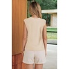 image:imageArachampCloz Womens Button Down Slit Hem Business Casual Sleeveless Blazers Vest Tops 2026Apricot