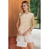 image:imageArachampCloz Womens Button Down Slit Hem Business Casual Sleeveless Blazers Vest Tops 2026Apricot