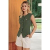 image:imageArachampCloz Womens Button Down Slit Hem Business Casual Sleeveless Blazers Vest Tops 2026Army Green