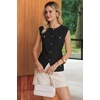 image:imageArachampCloz Womens Button Down Slit Hem Business Casual Sleeveless Blazers Vest Tops 2026Black