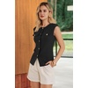 image:imageArachampCloz Womens Button Down Slit Hem Business Casual Sleeveless Blazers Vest Tops 2026Black