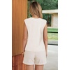 image:imageArachampCloz Womens Button Down Slit Hem Business Casual Sleeveless Blazers Vest Tops 2026White