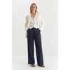 image:imageArachampCloz Womens Linen Blend Wide Leg Palazzo Pants AllSeason Business Casual Outfits Dress TrousersNavy