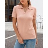 image:imageArachampCloz Womens Wool Blend Knit Spring Summer Business Casual Lightweight Short Sleeve Sweater Pullover 2026Peach Pink