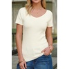 image:imageArachampCloz Womens Wool Blend Short Sleeve Sweater V Neck Lightweight Business Casual Outfits Spring Tops 2026Beige