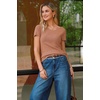 image:imageArachampCloz Womens Wool Blend Short Sleeve Sweater V Neck Lightweight Business Casual Outfits Spring Tops 2026Camel