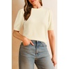 image:imageArachampCloz Womens Wool Blend Soft Fuzzy Puff Sleeve Cute Casual Fall Sweaters 2025Cream