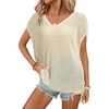 image:imageArachampCloz Women Crochet Tops 2025 Summer Wool Blended Sweater Vest Short Sleeve Fashion Outfits Oversized CoverupApricot