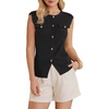 image:imageArachampCloz Womens Button Down Slit Hem Business Casual Sleeveless Blazers Vest Tops 2026Black