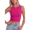 image:imageArachampCloz Womens Lyocell Blend Slim Fit Cropped Tank Tops Crewneck Casual Sweater Summer 2026Rose