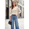 image:imageArachampCloz Womens 100 Cotton Polo V Neck Striped Long Sleeve Fall Casual Pullover Sweaters Trendy 2026Apricot