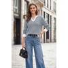 image:imageArachampCloz Womens 100 Cotton Polo V Neck Striped Long Sleeve Fall Casual Pullover Sweaters Trendy 2026Navy