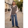image:imageArachampCloz Womens Wool Blend Relaxed Fit Sleeveless Sweater Vest V Neck Office Work Casual Tops 2026Coffee