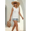image:imageArachampCloz Womens 100 Cotton Sleeveless Tank Tops Sweater Vest Ruffle Beach Resort Cruise Wear Trendy Summer 2026Beige