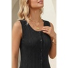 image:imageArachampCloz Womens 100 Cotton Sleeveless Tank Tops Sweater Vest Ruffle Beach Resort Cruise Wear Trendy Summer 2026Black