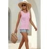 image:imageArachampCloz Womens 100 Cotton Sleeveless Tank Tops Sweater Vest Ruffle Beach Resort Cruise Wear Trendy Summer 2026Pink
