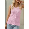 image:imageArachampCloz Womens 100 Cotton Sleeveless Tank Tops Sweater Vest Ruffle Beach Resort Cruise Wear Trendy Summer 2026Pink