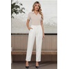 image:imageArachampCloz Womens Dress Pants Work Business Office Ankle Trousers High Waisted Ladies Slacks 2026White