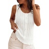 image:imageArachampCloz Womens 100 Cotton Sleeveless Tank Tops Sweater Vest Ruffle Beach Resort Cruise Wear Trendy Summer 2026Beige