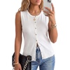 image:imageArachampCloz Womens Wool Blend Non See Through Button Down Business Casual Tank Tops 2026White