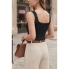 image:imageArachampCloz Womens Wool Blend Slim Fit Business Casual Square Neck Sleeveless Sweater Tank Tops SummerBlack