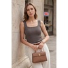 image:imageArachampCloz Womens Wool Blend Slim Fit Business Casual Square Neck Sleeveless Sweater Tank Tops SummerCoffee