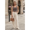 image:imageArachampCloz Womens Wool Blend Slim Fit Business Casual Square Neck Sleeveless Sweater Tank Tops SummerCoffee