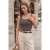 image:imageArachampCloz Womens Wool Blend Slim Fit Business Casual Square Neck Sleeveless Sweater Tank Tops SummerCoffee