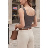 image:imageArachampCloz Womens Wool Blend Slim Fit Business Casual Square Neck Sleeveless Sweater Tank Tops SummerCoffee