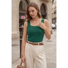 image:imageArachampCloz Womens Wool Blend Slim Fit Business Casual Square Neck Sleeveless Sweater Tank Tops SummerForest Green