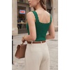 image:imageArachampCloz Womens Wool Blend Slim Fit Business Casual Square Neck Sleeveless Sweater Tank Tops SummerForest Green