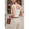 image:imageArachampCloz Womens Wool Blend Slim Fit Business Casual Square Neck Sleeveless Sweater Tank Tops SummerWhite