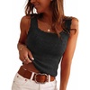 image:imageArachampCloz Womens Wool Blend Slim Fit Business Casual Square Neck Sleeveless Sweater Tank Tops SummerBlack