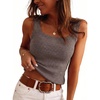 image:imageArachampCloz Womens Wool Blend Slim Fit Business Casual Square Neck Sleeveless Sweater Tank Tops SummerCoffee