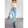 image:imageArachampCloz Womens Wool Blend Bolero Shrug Spring Fashion Cropped Cardigans 2026Apricot