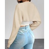 image:imageArachampCloz Womens Wool Blend Bolero Shrug Spring Fashion Cropped Cardigans 2026Apricot