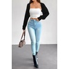 image:imageArachampCloz Womens Wool Blend Bolero Shrug Spring Fashion Cropped Cardigans 2026Black