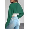 image:imageArachampCloz Womens Wool Blend Bolero Shrug Spring Fashion Cropped Cardigans 2026Dark Green