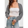 image:imageArachampCloz Womens Wool Blend Bolero Shrug Spring Fashion Cropped Cardigans 2026Grey