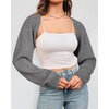 image:imageArachampCloz Womens Wool Blend Bolero Shrug Spring Fashion Cropped Cardigans 2026Grey