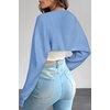image:imageArachampCloz Womens Wool Blend Bolero Shrug Spring Fashion Cropped Cardigans 2026Light Blue