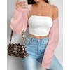 image:imageArachampCloz Womens Wool Blend Bolero Shrug Spring Fashion Cropped Cardigans 2026Pink