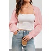 image:imageArachampCloz Womens Wool Blend Bolero Shrug Spring Fashion Cropped Cardigans 2026Pink