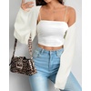 image:imageArachampCloz Womens Wool Blend Bolero Shrug Spring Fashion Cropped Cardigans 2026White