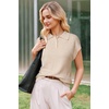 image:imageArachampCloz Womens Wool Blend Cap Sleeves Business Casual Summer Tops Sweater Vest Polo Shirts 2026Apricot