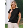 image:imageArachampCloz Womens Wool Blend Cap Sleeves Business Casual Summer Tops Sweater Vest Polo Shirts 2026Black