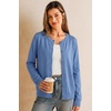 image:imageArachampCloz Womens Wool Blend Lightweight Business Casual Cardigan Sweaters TopsLake Blue