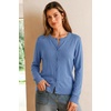 image:imageArachampCloz Womens Wool Blend Lightweight Business Casual Cardigan Sweaters TopsLake Blue