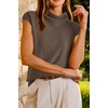 image:imageArachampCloz Womens Wool Blend Mock Neck Business Casual Sleeveless Turtleneck Sweater Vest 2026Coffee