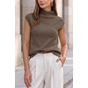 image:imageArachampCloz Womens Wool Blend Mock Neck Business Casual Sleeveless Turtleneck Sweater Vest 2026Coffee